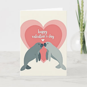 Carte de la Saint-Valentin Manatee Love