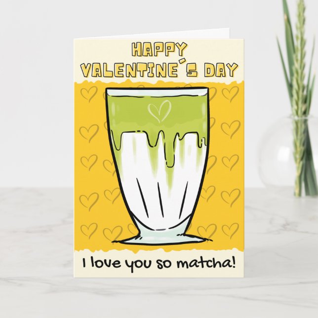 Carte de la Saint-Valentin Matcha drôle (Devant)