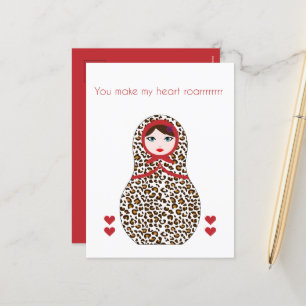 Carte de la Saint-Valentin Matryoshka guépard