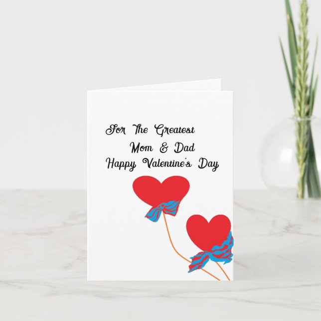 Carte de la Saint-Valentin : Meilleure maman et pa (Devant)