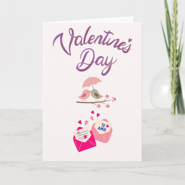 Carte de la Saint-Valentin mignonne - Amour Te Amo (Devant)