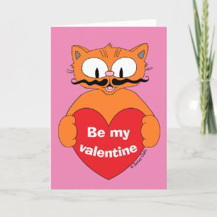 Carte de la Saint-Valentin mignonne au chat avec m
