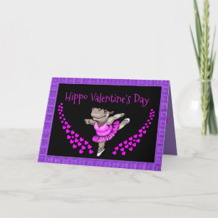 Carte de la Saint-Valentin mignonne avec hippopota