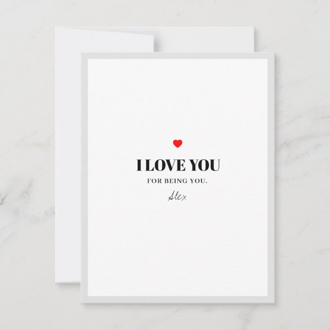 Carte de la Saint-Valentin minimaliste (Devant)
