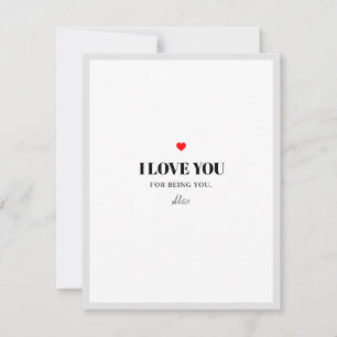 Carte de la Saint-Valentin minimaliste