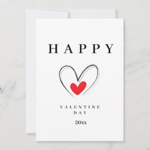Carte de la Saint-Valentin minimaliste avec dessin