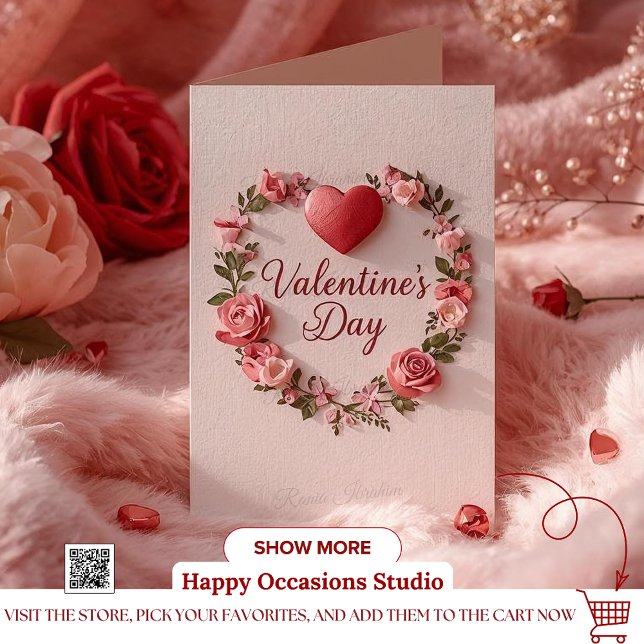 Carte de la Saint-Valentin moderne – Cœur rouge et (Créateur téléchargé)