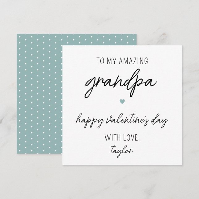 Carte de la Saint Valentin moderne et mignonne pou (Devant / Derrière)