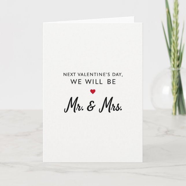 Carte de la Saint-Valentin Mr et Mrs à venir (Devant)