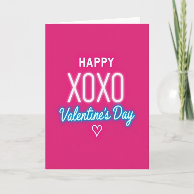 Carte de la Saint-Valentin Neon Xoxo (Devant)
