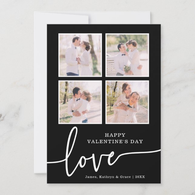 Carte de la Saint-Valentin noir et blanc (Devant)