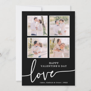 Carte de la Saint-Valentin noir et blanc