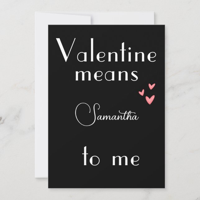Carte de la Saint-Valentin noire pour les êtres ch (Devant)