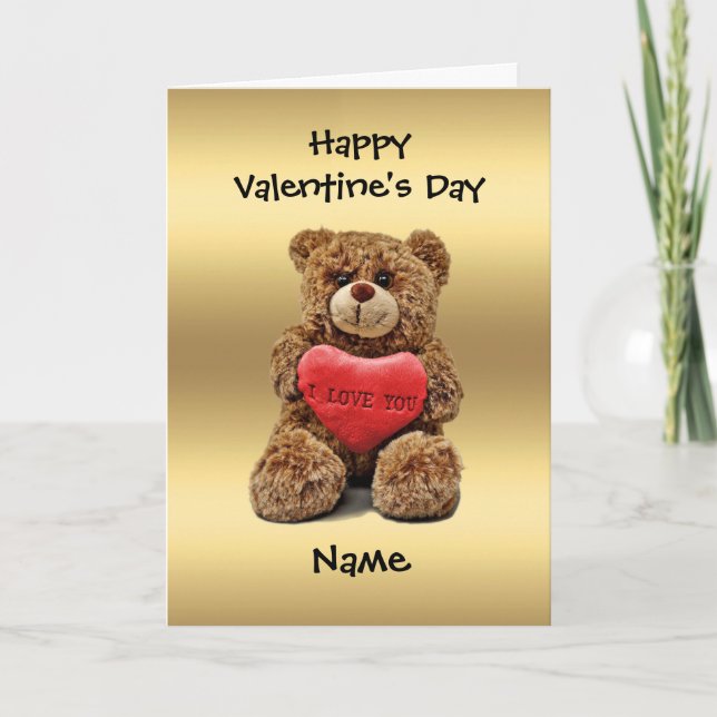 Carte de la Saint-Valentin Ours en peluche pour un (Devant)