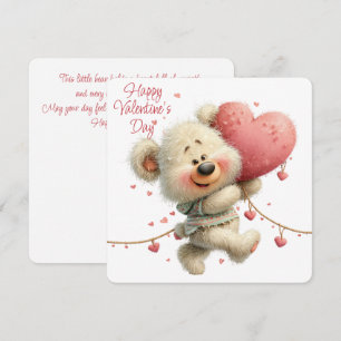 Carte de la Saint-Valentin Ourson Mignon avec Cœur