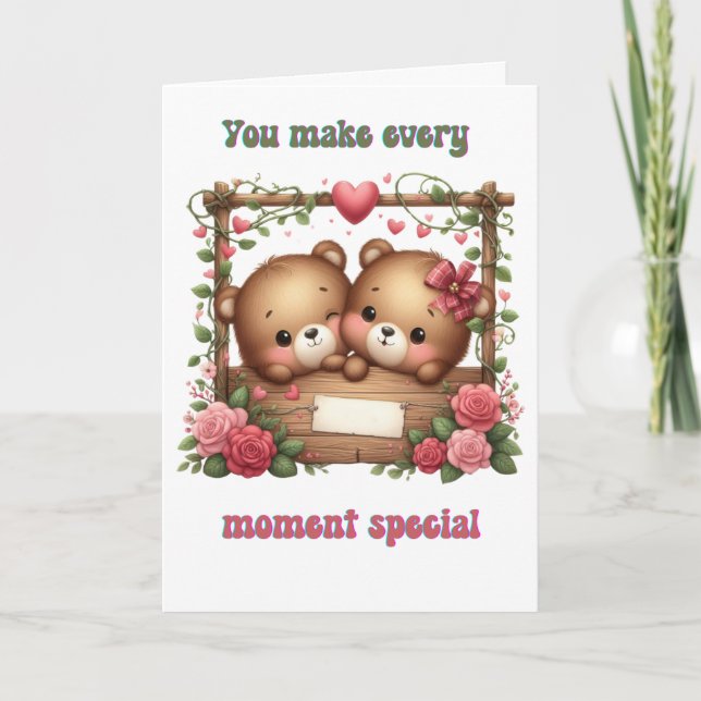 Carte de la Saint-Valentin Oursons Adorables - Mom (Devant)