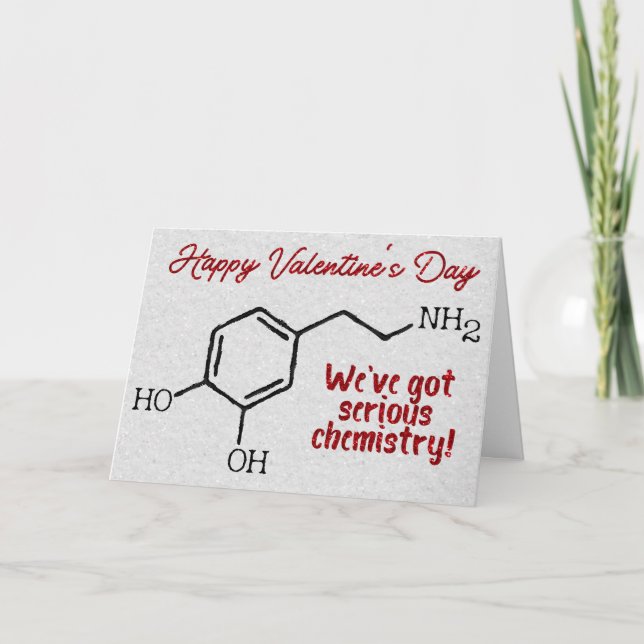 Carte de la Saint-Valentin pailletée avec chimie d (Devant)