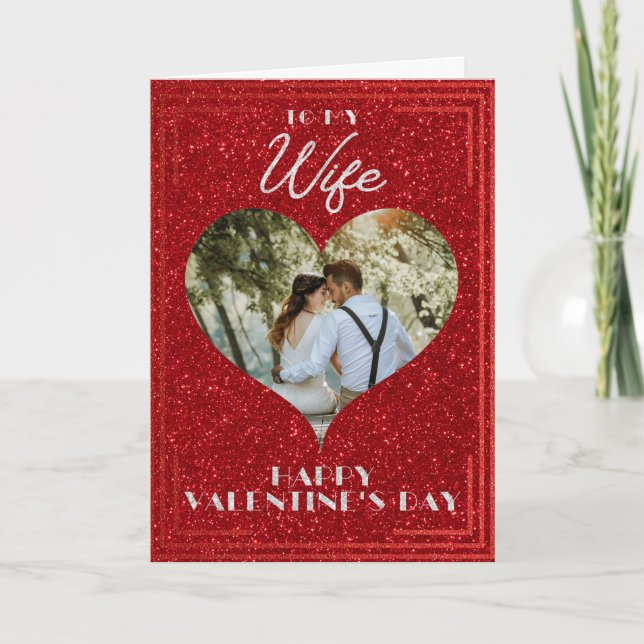 Carte de la Saint-Valentin pailletée avec photo pe (Devant)