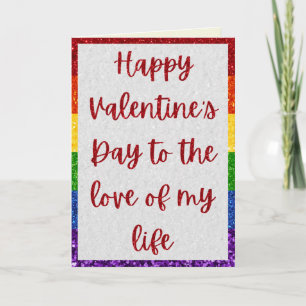 Carte de la Saint-Valentin Pailletée Fierté LGBT A