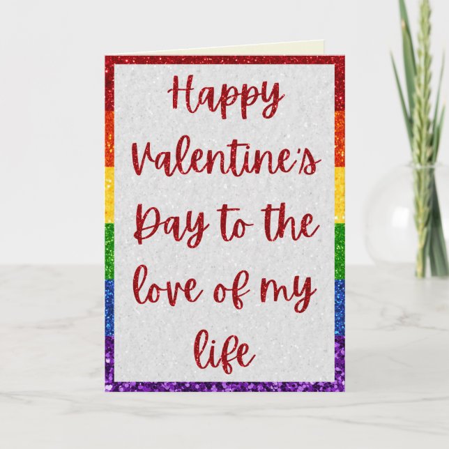 Carte de la Saint-Valentin Pailletée Fierté LGBT A (Devant)