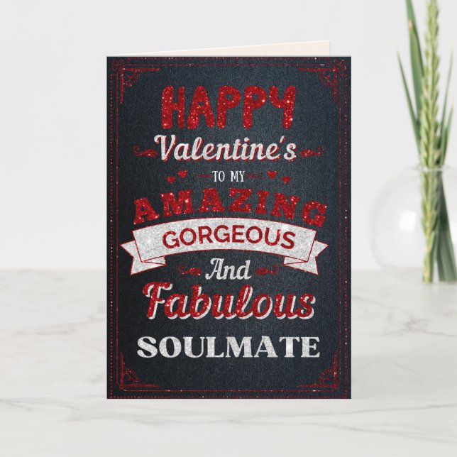 Carte de la Saint-Valentin Pailletée pour Mon Extr (Devant)