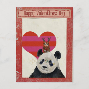 Carte de la Saint-Valentin PANDA & CHOUETTE