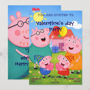 Carte de la Saint-Valentin Peppa Pig pour la class