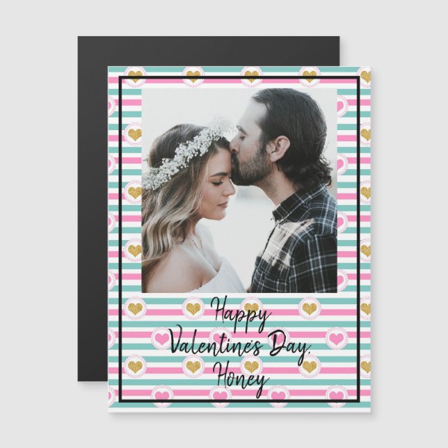 Carte de la Saint-Valentin personnalisable avec ph (Devant / Derrière)