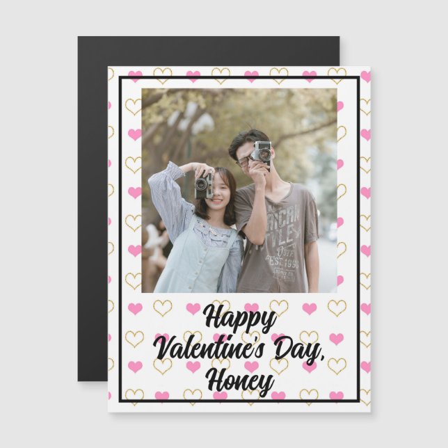 Carte de la Saint-Valentin personnalisable avec ph (Devant / Derrière)