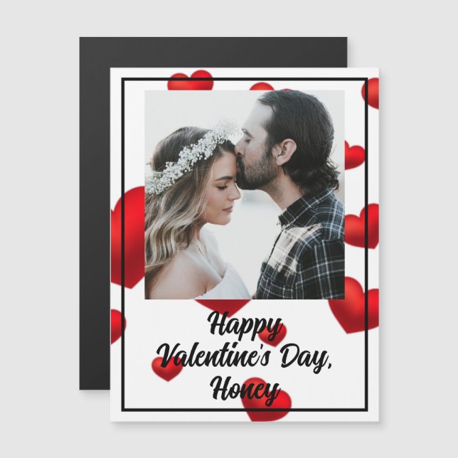 Carte de la Saint-Valentin personnalisable avec ph (Devant / Derrière)