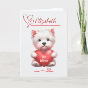 Carte de la Saint-Valentin personnalisée Westie Be
