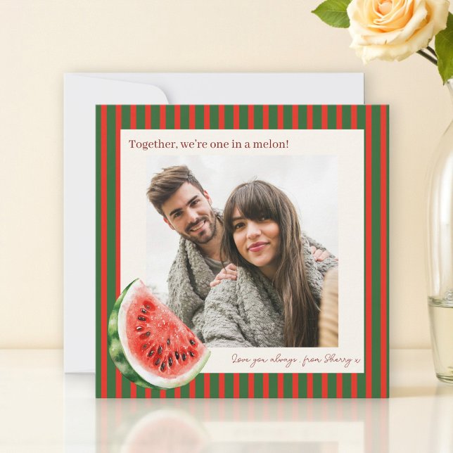 Carte de la Saint-Valentin Photo Amour Pastèque (Créateur téléchargé)