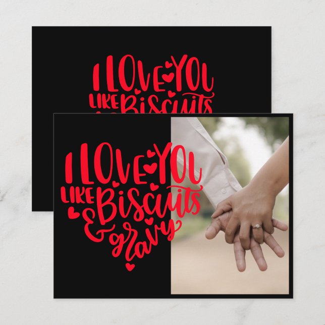 Carte de la Saint-Valentin Photo Amour Typographie (Devant / Derrière)