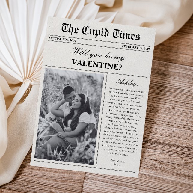 Carte de la Saint-Valentin photo de journal modern (Créateur téléchargé)