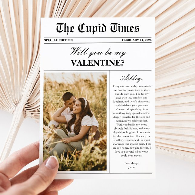 Carte de la Saint-Valentin photo de journal modern (Créateur téléchargé)