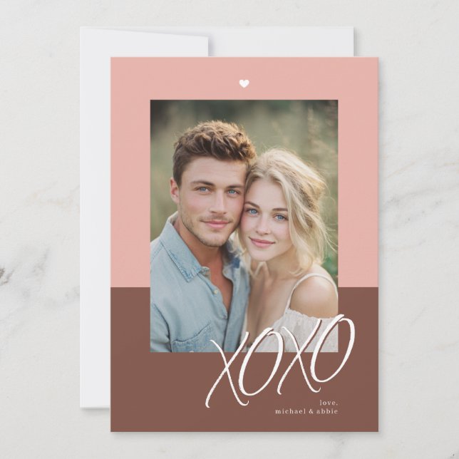 Carte de la Saint-Valentin photo XOXO moderne (Devant)