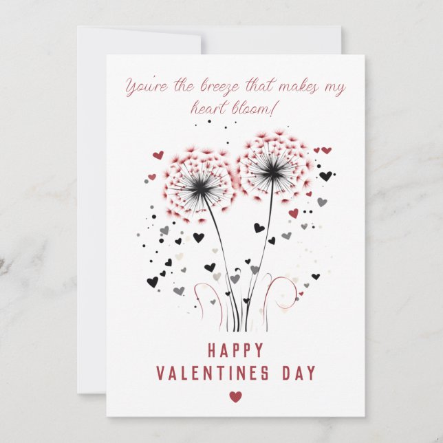 Carte de la Saint-Valentin Pissenlit Romantique (Devant)