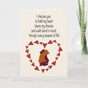 Carte de la Saint-Valentin pliée 'Je te choisis'