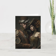 Carte de la Saint-Valentin pour Amoureux Steampunk