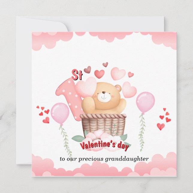 Carte de la Saint-Valentin pour bébé pour sa 1re a (Devant)
