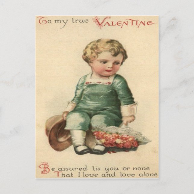 Carte de la Saint-Valentin pour bébé victorienne r (Devant)