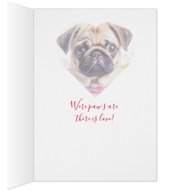 carte de la Saint-Valentin pour bouledogue françai (Intérieur (Droit))