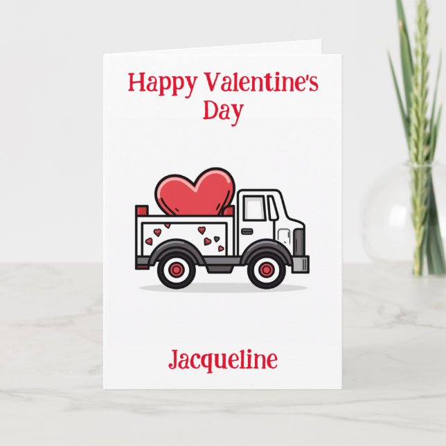 Carte de la Saint-Valentin pour camion drôle et pe (Devant)