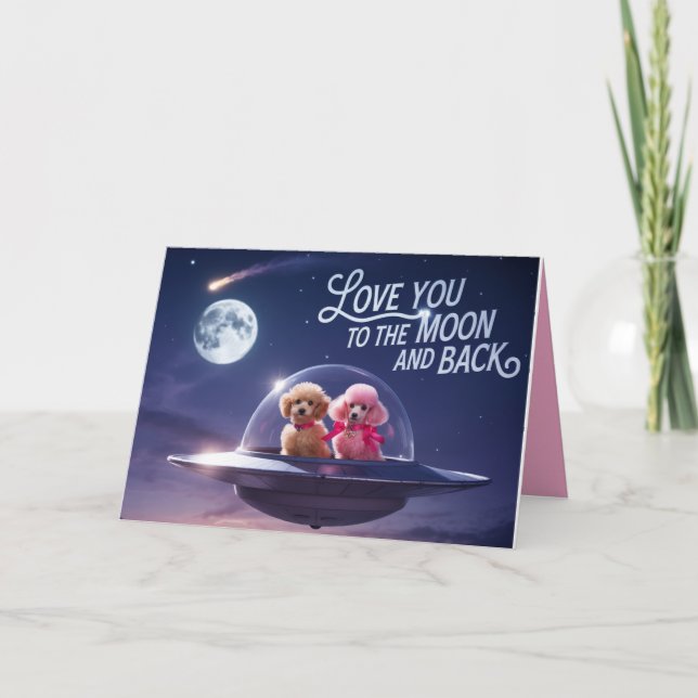 Carte de la Saint-Valentin pour caniche (Devant)