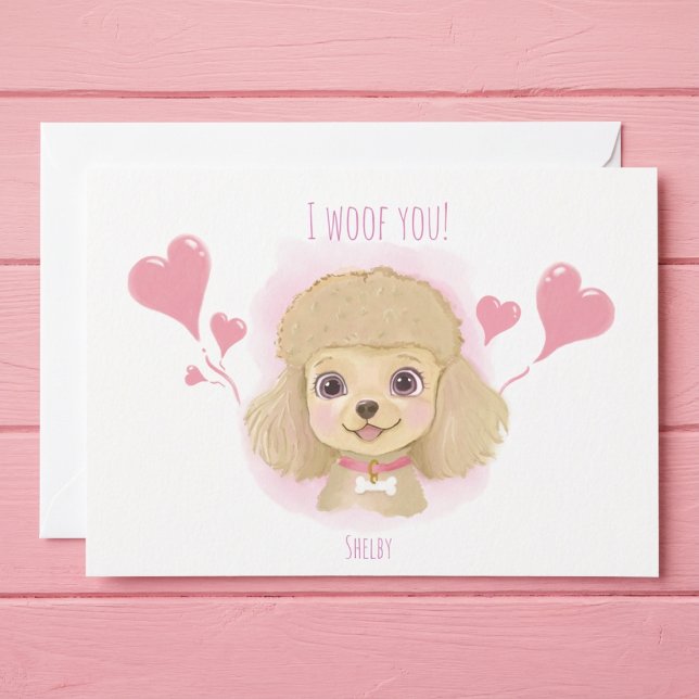 Carte de la Saint-Valentin pour Caniche Mignon ave (Créateur téléchargé)