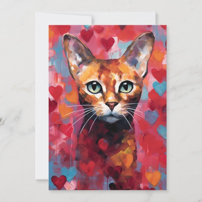 carte de la Saint-Valentin pour chat abyssin  (Devant)