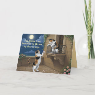Carte de la Saint-Valentin pour chat calico