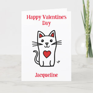 Carte de la Saint-Valentin pour chat drôle personn