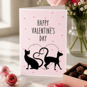 Carte de la Saint-Valentin pour chats affectueux