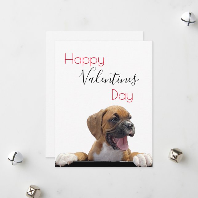 Carte de la Saint-Valentin pour chien personnalisé (Devant/Arrière en situation)